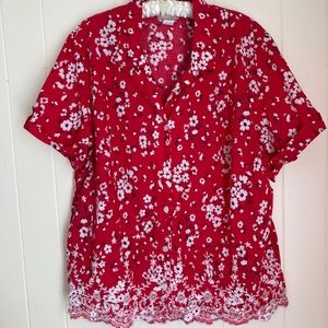 Alfred Dunner Embroidered Floral Blouse